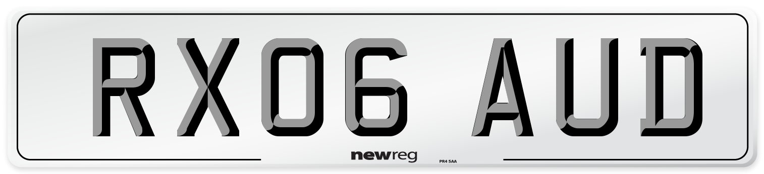 RX06 AUD Number Plate from New Reg